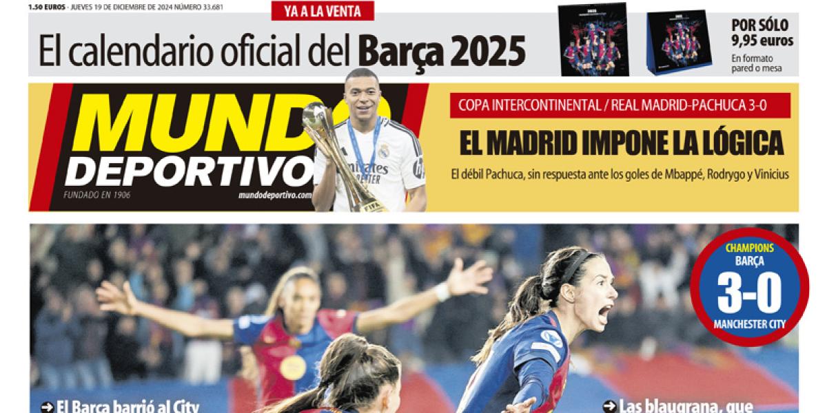 Portada de Mundo Deportivo del jueves 19 de diciembre de 2024